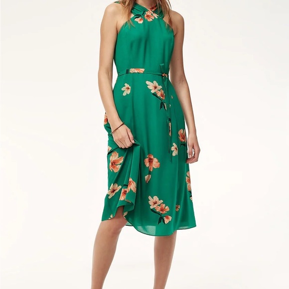 Aritzia Wilfred Green Floral Aubret Dress - Picture 2 of 8